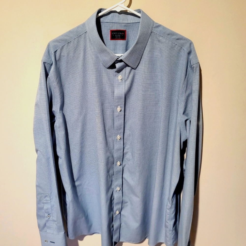 Untuckit Gingham Check Long Sleeve Shirt Size XXL